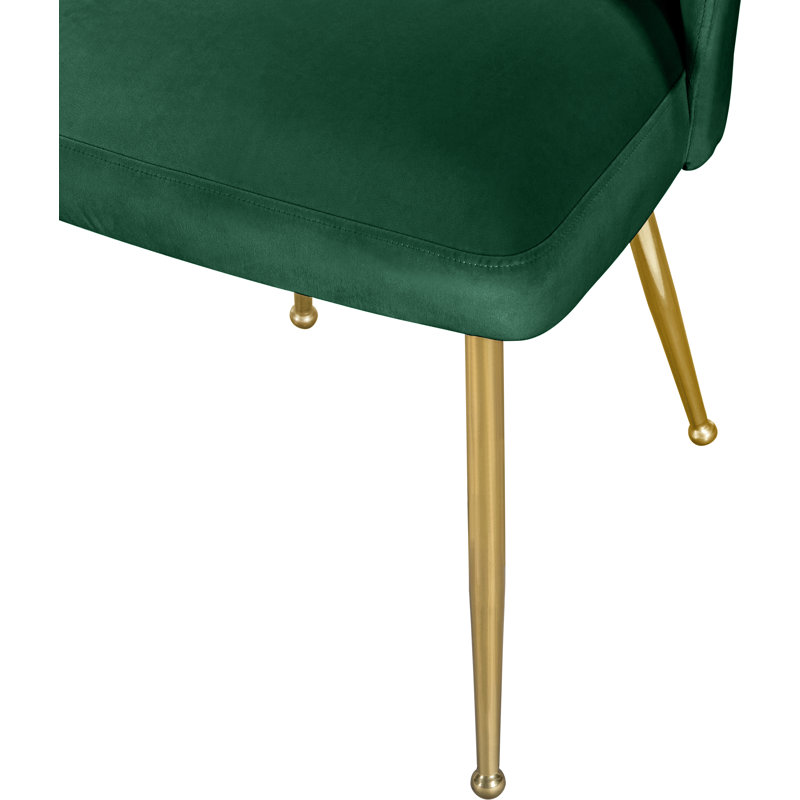 Parnell 19.5'' H Velvet Upholstered Side Chair, Green Velvet