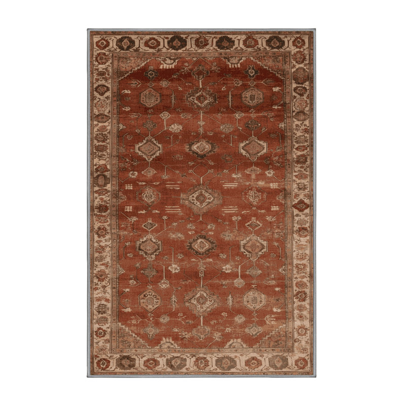 Tapis brun lavable à la machine, Rectangle 7 pi x 10 pi