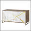 Armoire console avec finition chêne et champagne Paavan