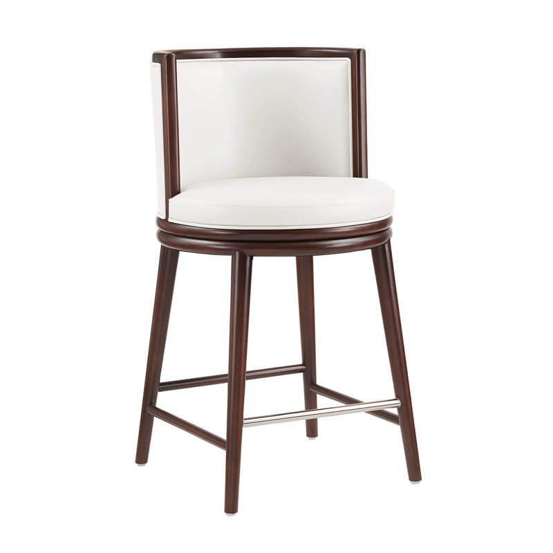 Tabouret de comptoir rembourré Evalyn, Taupe, Tabouret de comptoir (siège d'une hauteur de 26,3