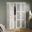 Porte pliante en bois manufacturé double 48 po x 80 po à 3 portes en verre massif avec trousse de quincaillerie d'installation (porte de garde-robe) blanc-114605114-118613202