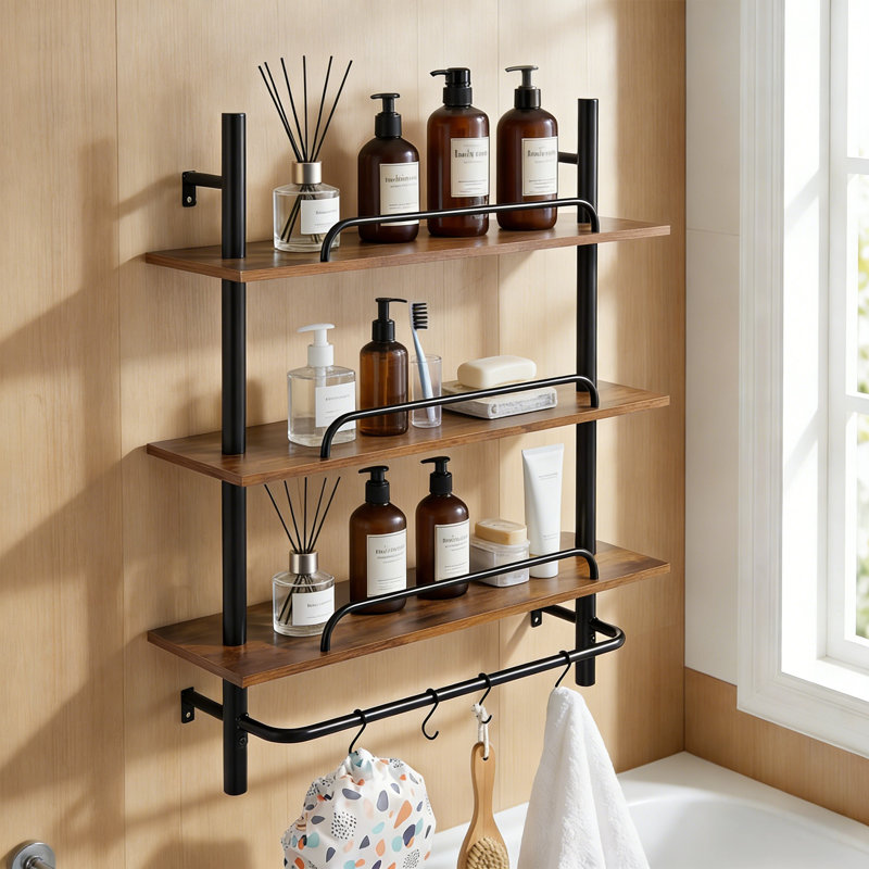 81cm W Metal Wall Mounted Shelving Unit