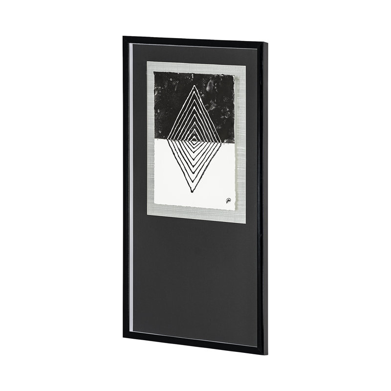 Diamant, œuvre d'art originale sous verre faite à la main, Losange