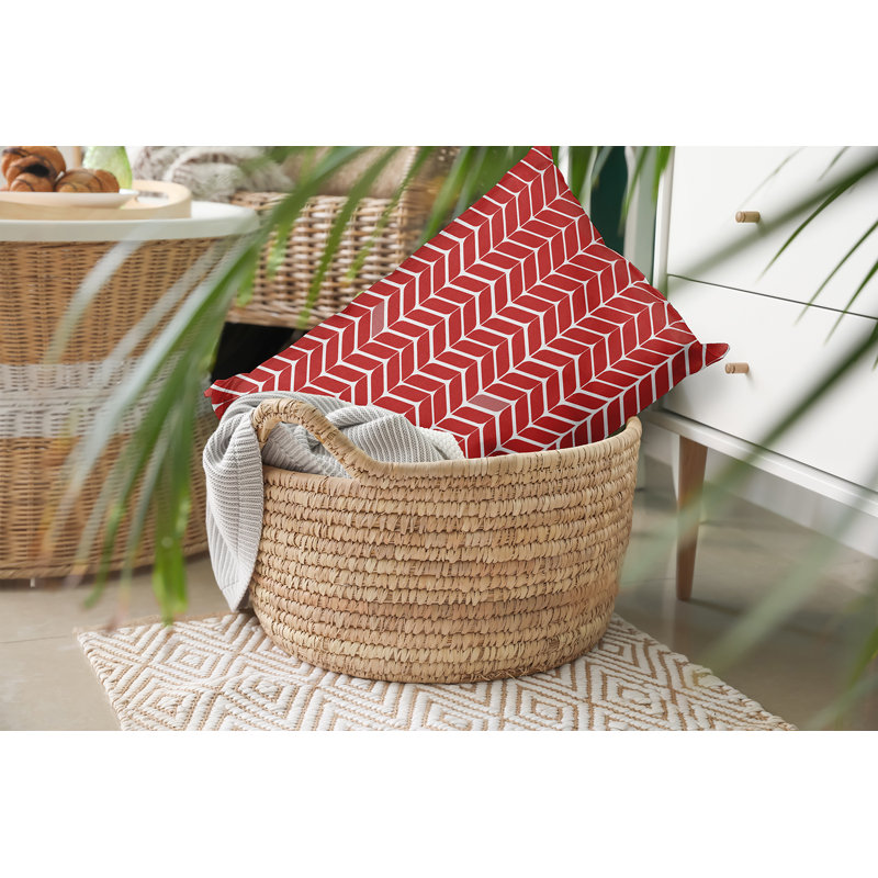 Coussin intérieur / extérieur Modern, H 20 po x l 20 po, Rouge, Carré