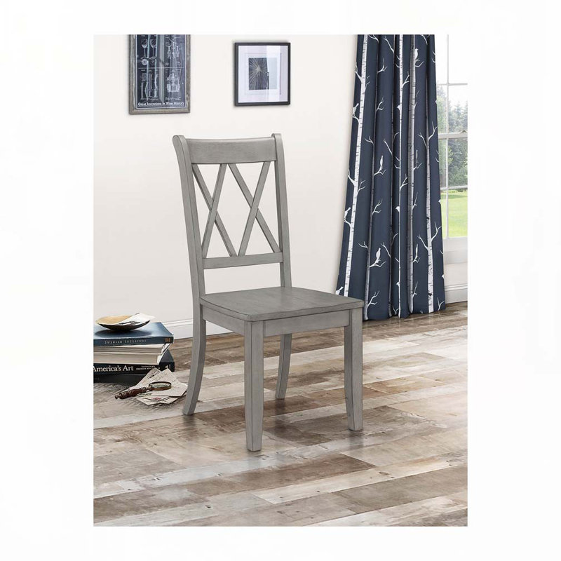 Ensemble de chaises de salle à manger avec dossier Double-X, 4 pieds, Gris