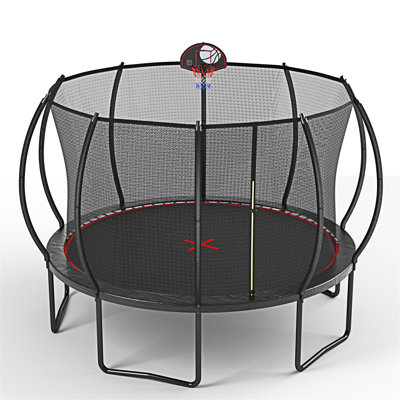 12Ft Trampoline Pumpkin- Black Red
