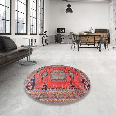 Tapis rouge/bleu/brun traditionnel Forteau