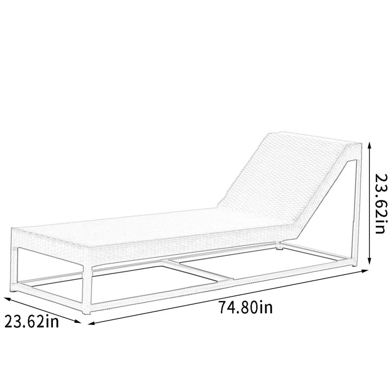 Chaise longue d'extérieur en rotin de patio