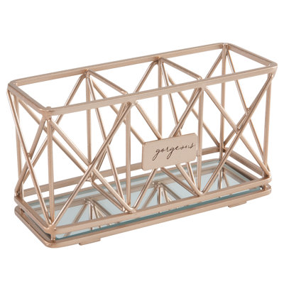 Metal 3 Compartment Makeup Organizer