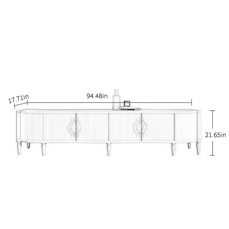 Meuble télé léger et luxueux, H 21,65 po x L 94,48 po x l 17,71 po