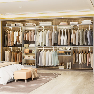 Seward 41’’-154’’ W Closet System With Shelves And 8 Hanging Rods