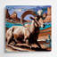 «Southwestern Animals» Bighorn Sheep 8, art mural en métal beige-940970214