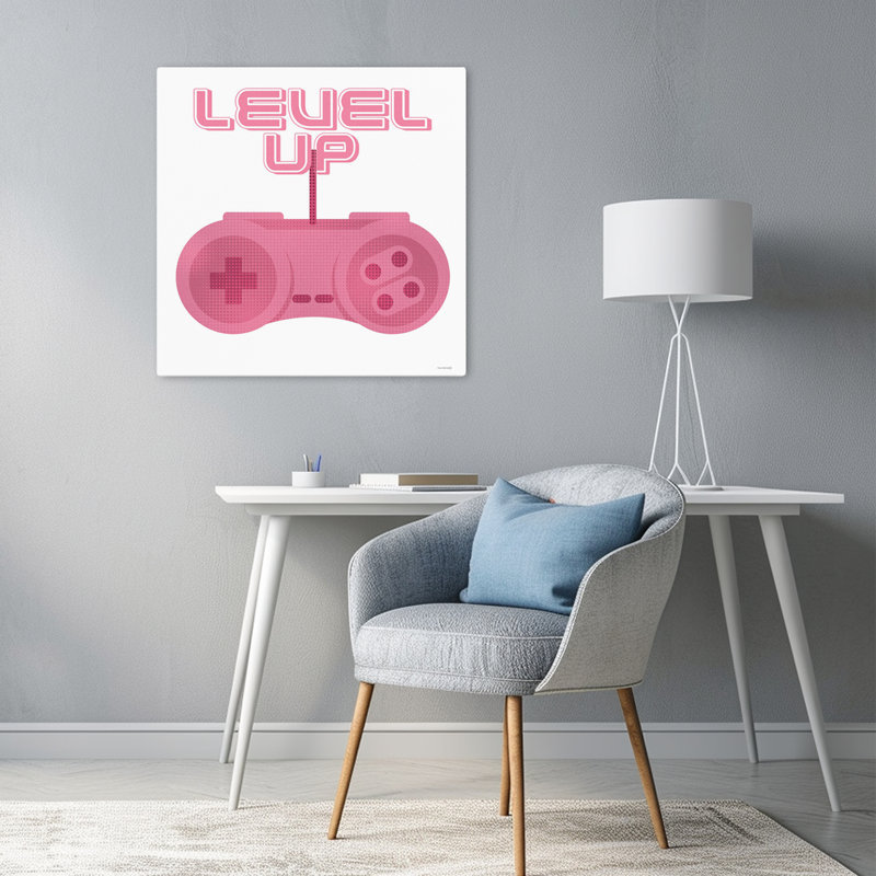 Art de typographie de niveau contemporain en demi-teinte, H 24 po x l 24 po