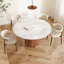 Table de salle à manger Gullu avec paresseuse intégrée pour 4 à 6 personnes, table de salle à manger en bois massif Gullu-2049515194