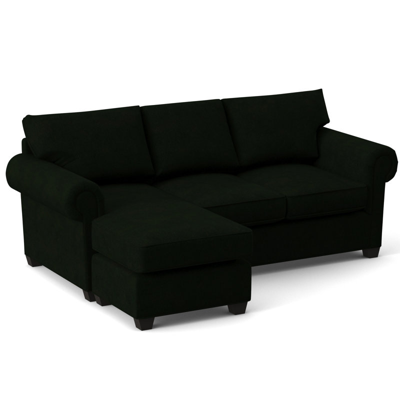 Charlotte 86" Wide Reversible Sleeper Sofa & Chaise with Ottoman, Hybrid, Dorset Black