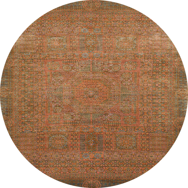 Tapis abstrait moderne 1483, Rond 7 pi