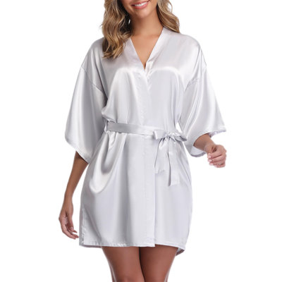 Renta Satin Above Knee Bathrobe