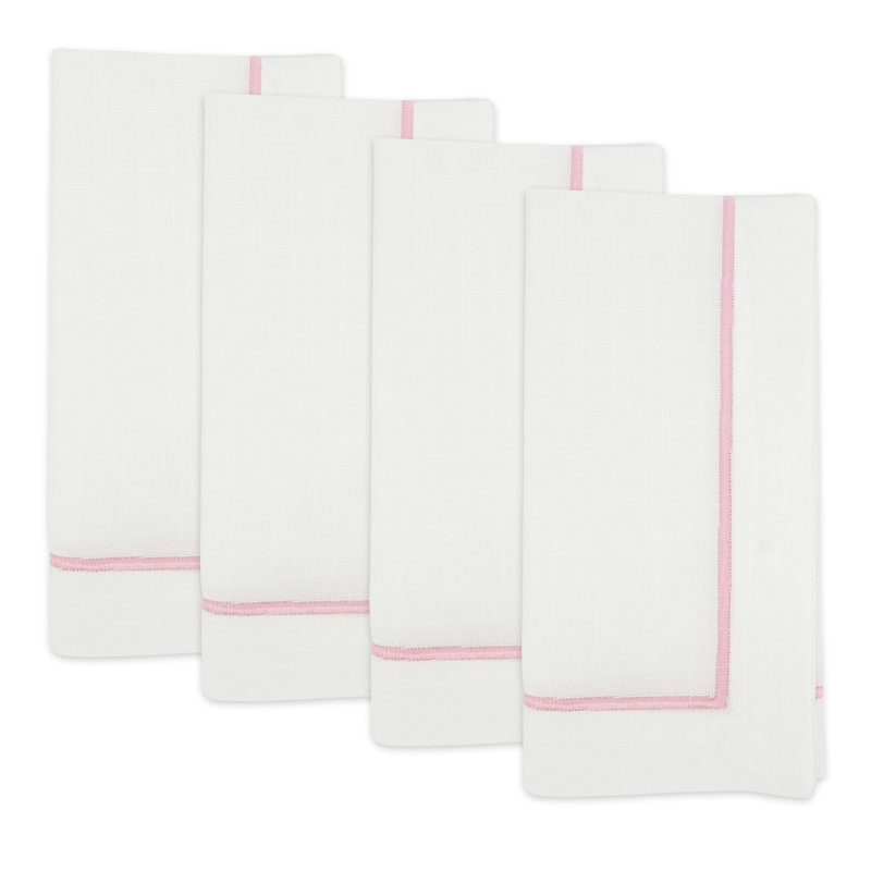Ensemble de serviettes de table 4 pièces Odelle, 20"x20", Rose