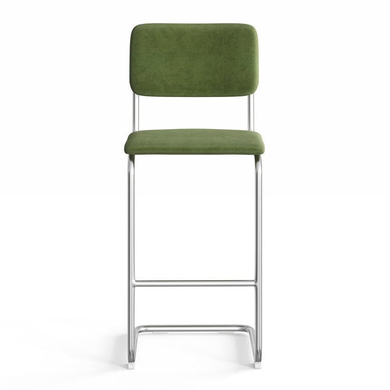 Tabouret de bar et de comptoir en velours Walsh, Tabouret de bar (siège d’une hauteur de 30 po), Forêt