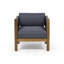 Fauteuil club moderne avec tissage en corde de rotin et bois d'acacia
