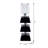 Black and Clear Glass 3-Tier Square Candle Holder - 2.5" x 2.5" x 8" - Black, Clear