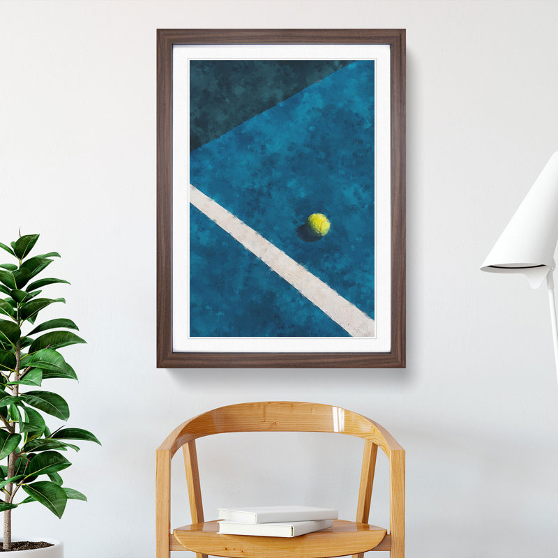 The Tennis Court - Picture Frame Painting, 36cm H x 27cm W x 2cm D, Walnut Framed