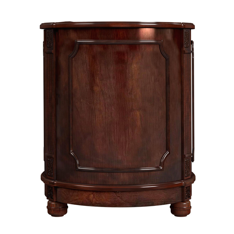 Thurmond Drum 20"W Drum Side Table, Dark Brown