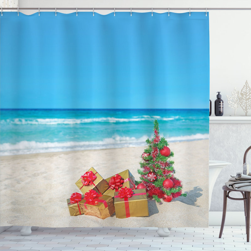 Shower Curtain Set + Hooks, 70" H x 69" W