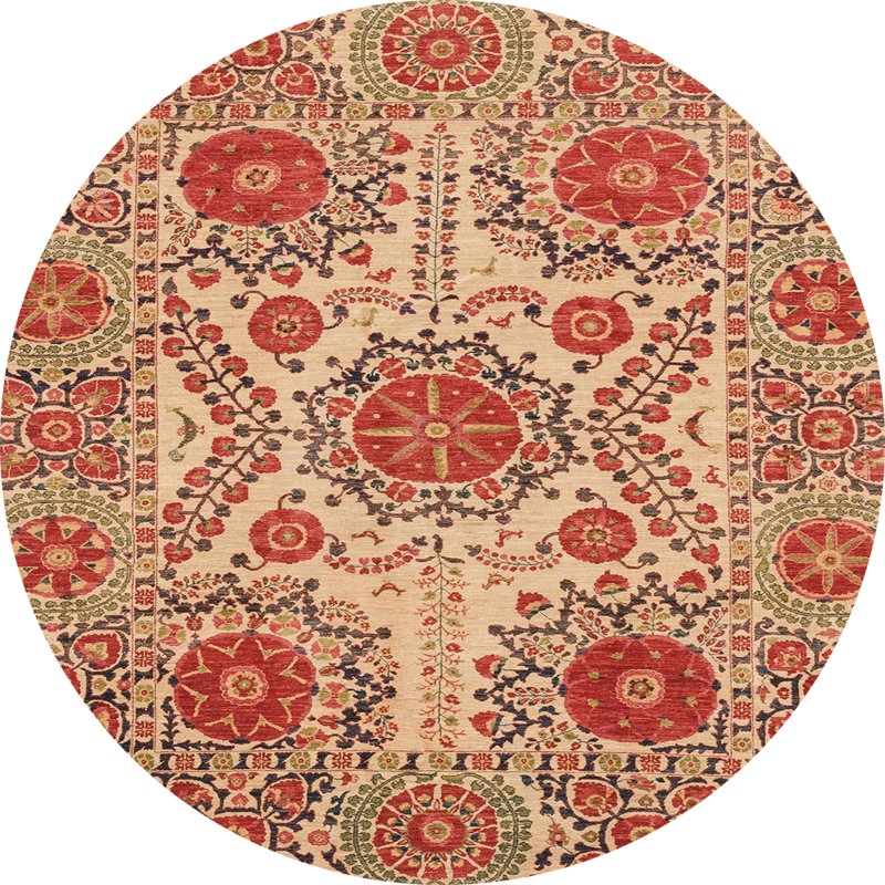 Abstract Indoor Rug, Round 7'
