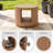 Patio Round Wicker End Table With Solid Acacia Slatted Top