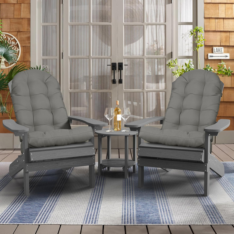 Adirondack Cushion Barrel Studio® 1 - Piece Outdoor Seat/Back Cushion, Light Gray