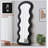 Flannel Full Length Wave Floor Mirror For Bedroom And Living Room, Hanging Or Leaning, Black-2094528941-2094528943