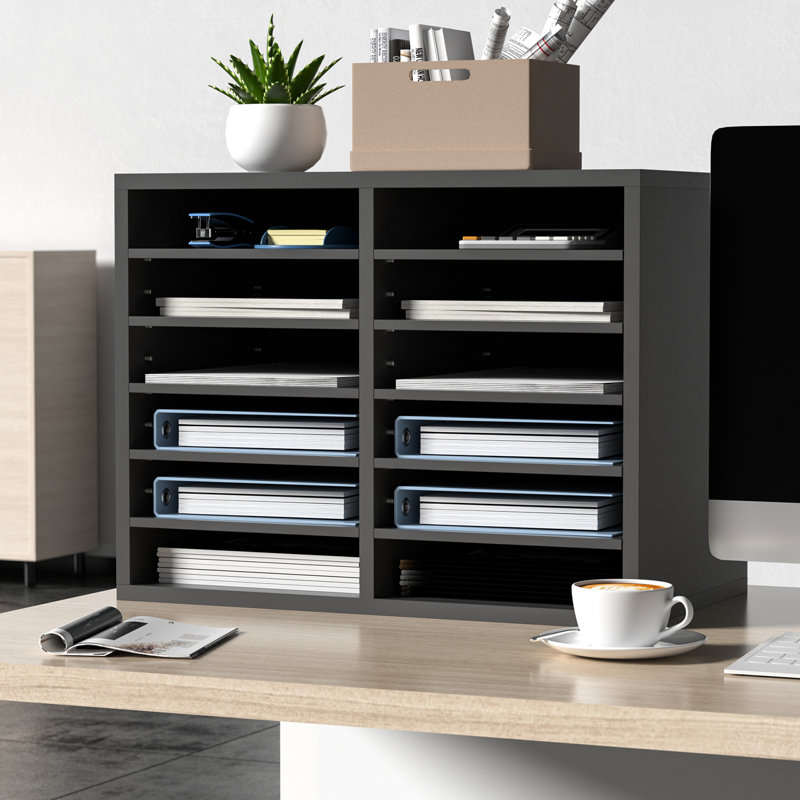 VEVOR 12 Compartment Mailroom Table Accessory, Gray