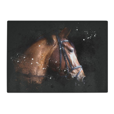 Tempered Glass Horse Portrait Chopping Board