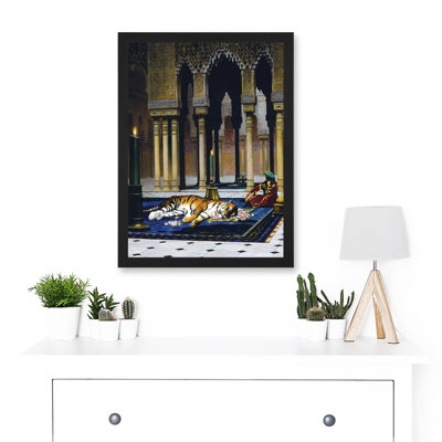 Gerome Grief Of The Pasha Mourning Tiger - Single Picture Frame Painting