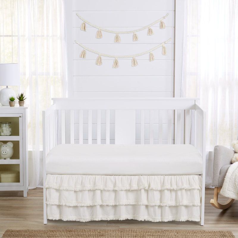 Volant 100% coton avec broderie Boho Fringe Boho