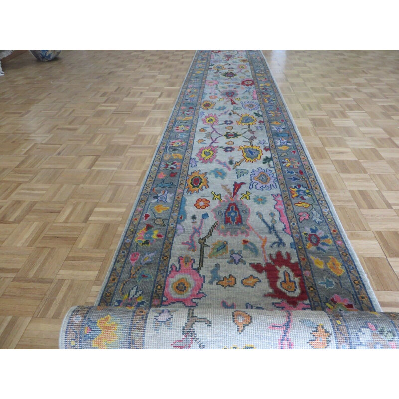 Tapis unique gris de 3 pi x 19 pi 7 po