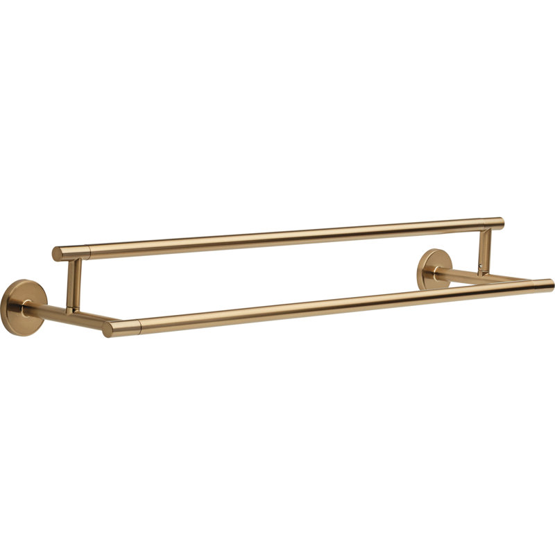 Trinsic 24 in. Double Wall Mount Towel Bar Bath Hardware Accessory, Brilliance Champagne Bronze