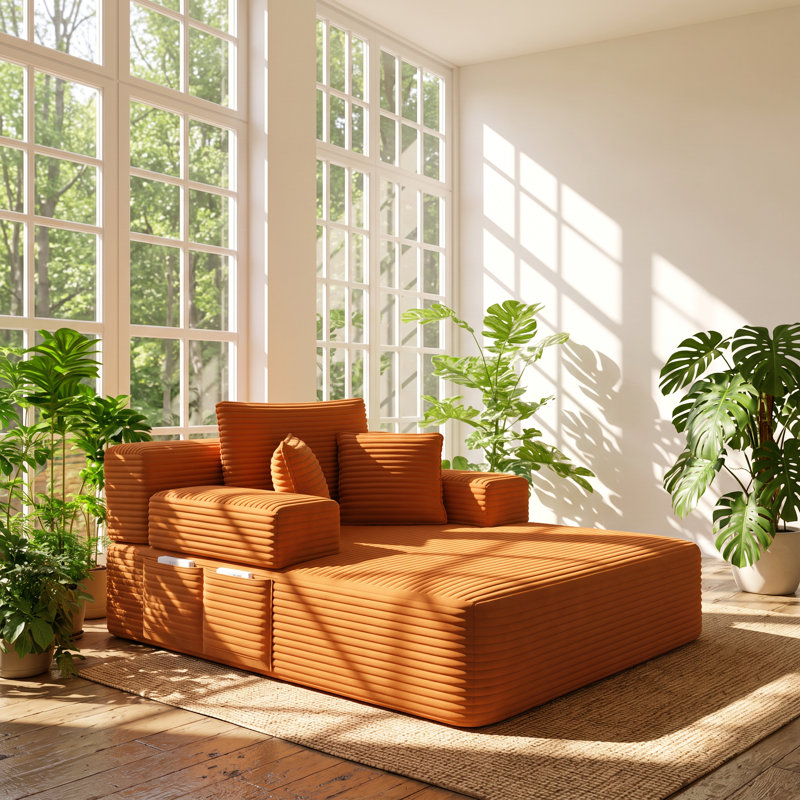 60.2 " Corduroy Sofa Bed