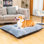Lit pour chien 3 pièces de luxe moelleux, tapis de couchage confortable avec revêtement en alcantara et fond antidérapant, coussin pour chiot doux et chaud lavable pour les petits, moyens et grands chiens