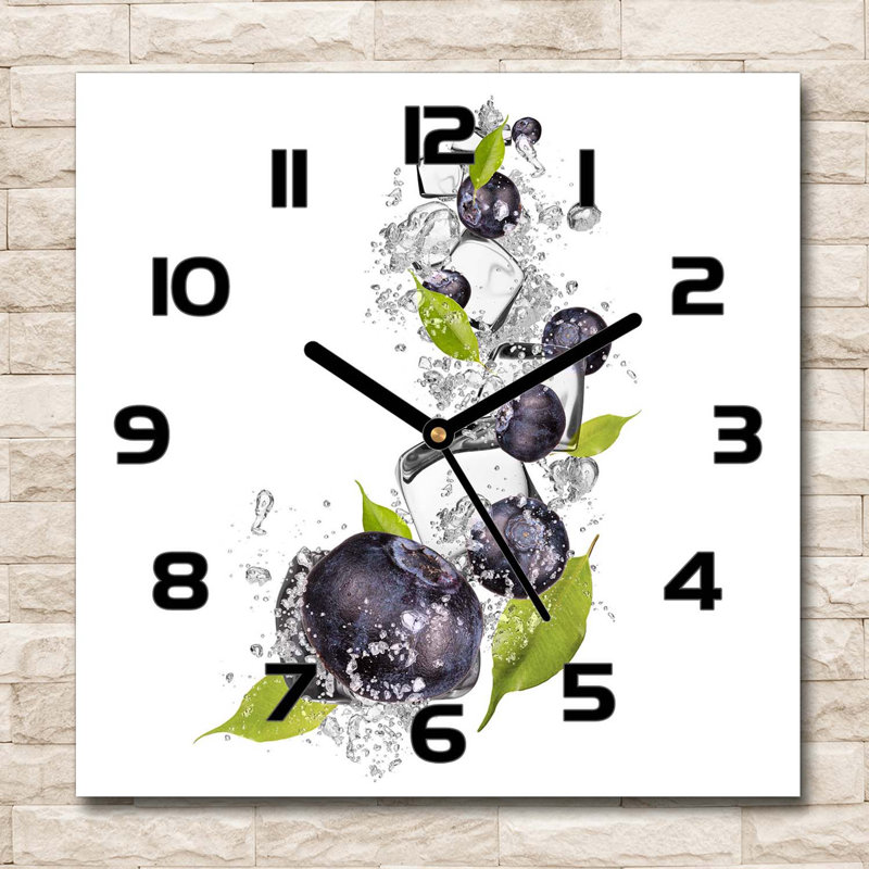Haran Glass Wall Clock, Black/Green