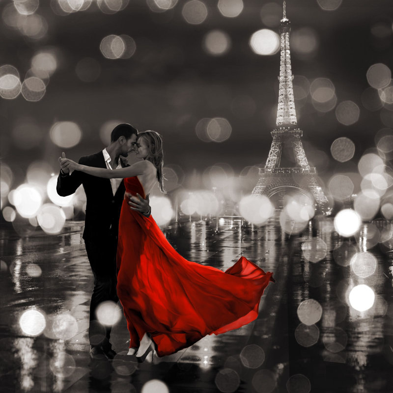 Midnight In Paris (BW) by Dianne Loumer - Wrapped Canvas Print, 70cm H x 70cm W x 4cm D