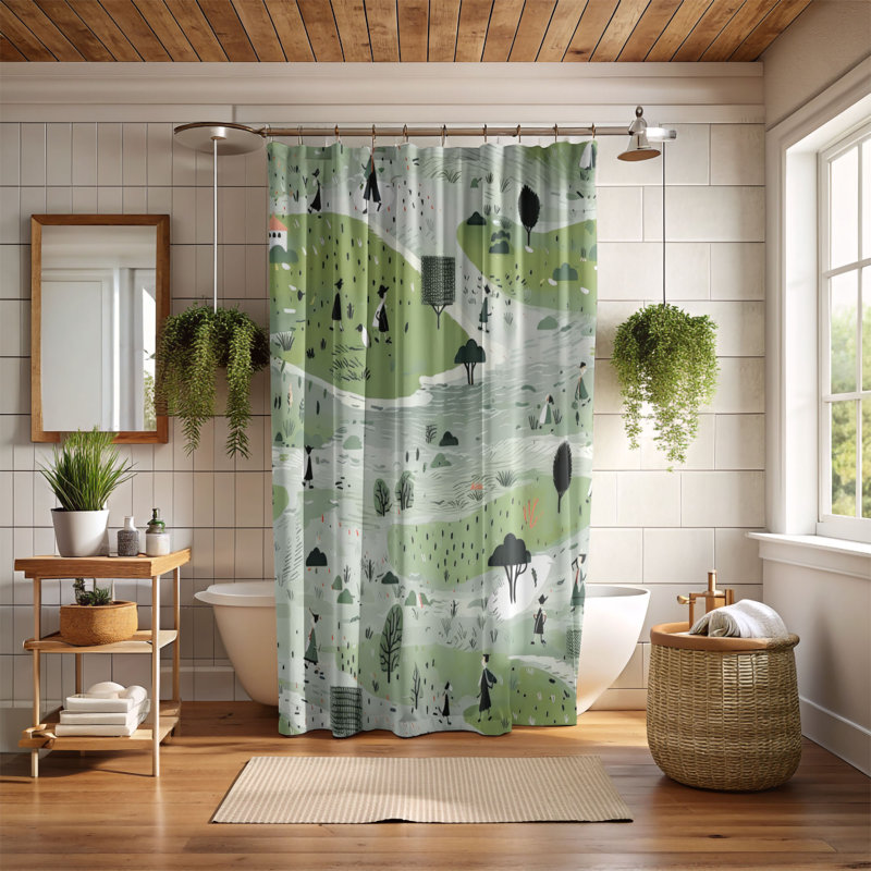 Rideaux de douche Verdant Showers - Premium, H 74 po x l 71 po