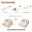 Chaise longue en velours côtelé de 57 po avec accoudoirs, coussins décoratifs et canapé-lit sans assemblage Brigitte-863152923