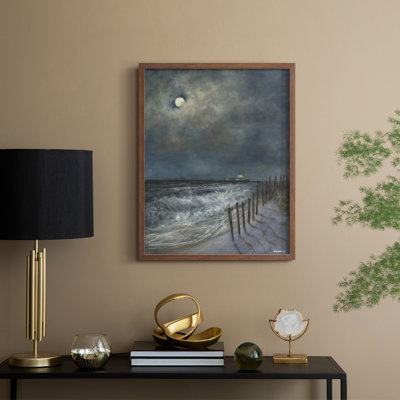 The Beach Fence I, reproduction encadrée - bois massif