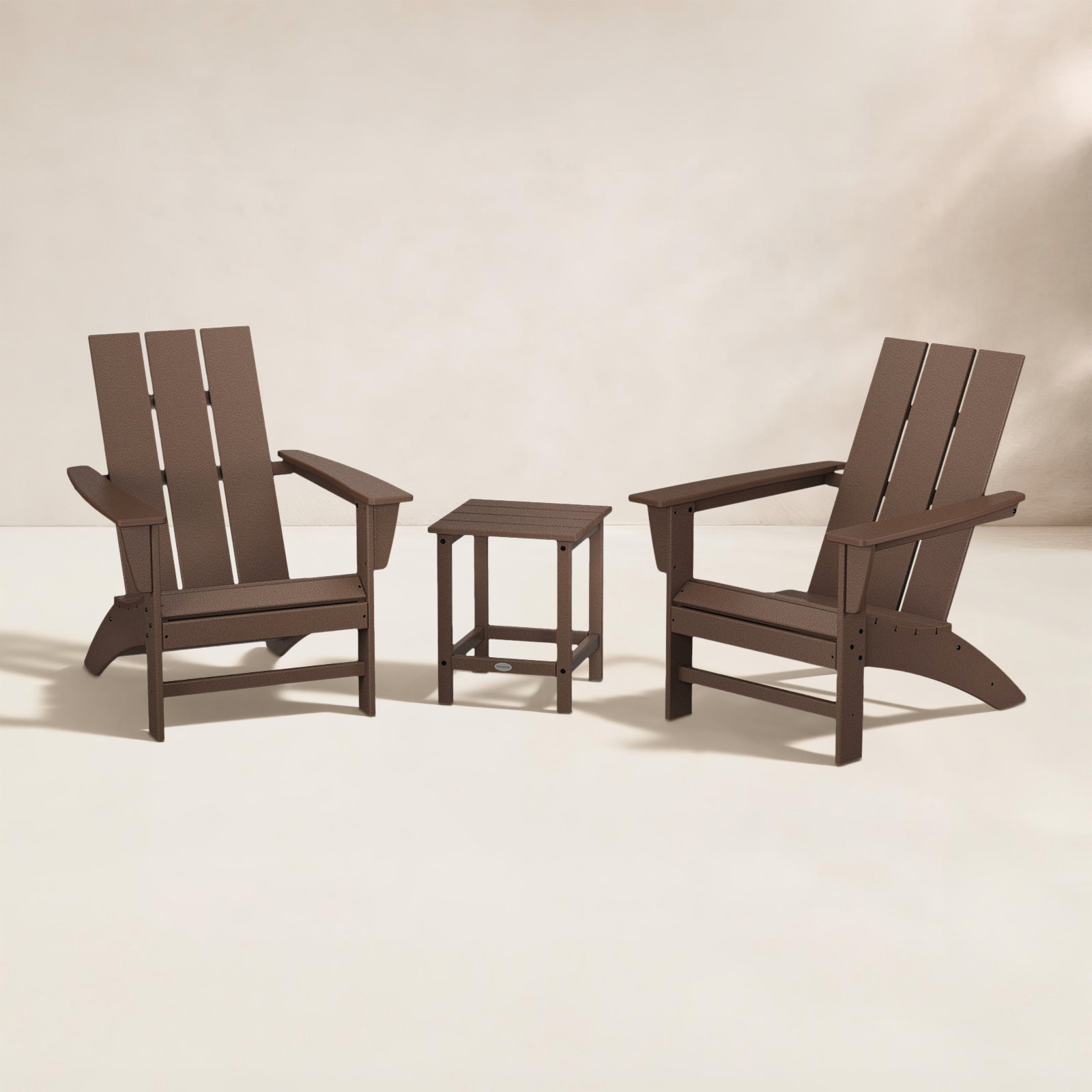 POLYWOOD® Modern Adirondack 2-Person Patio Seating Group, Mahogany