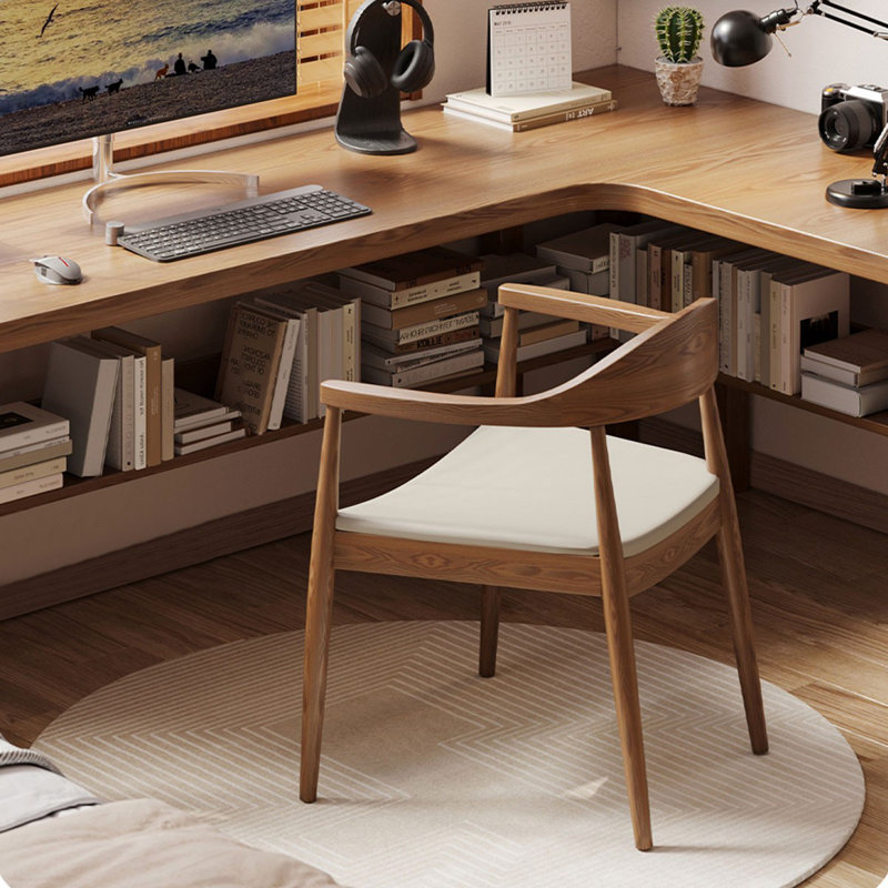 Bureaux en bois massif en L Burlywood, Retour à droite, H 29,53 po x l 62,99 po x P 39,37 po