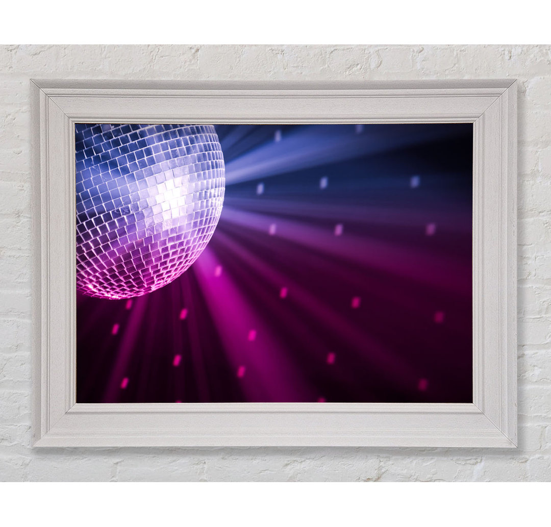 Disco Ball Blau und Rosa Gerahmter Druck