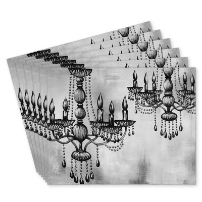Polyester Bonniview Set of 6 - Two Crystal Chandeliers Decor