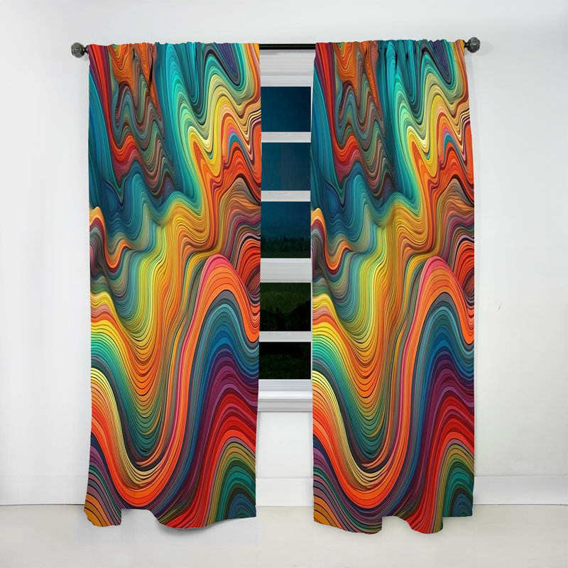 Belini - Exploring The Depths Of Orange Marble III - Modern Velvet Curtain - Room Darkening - 1 panel, 52" W x 108" L